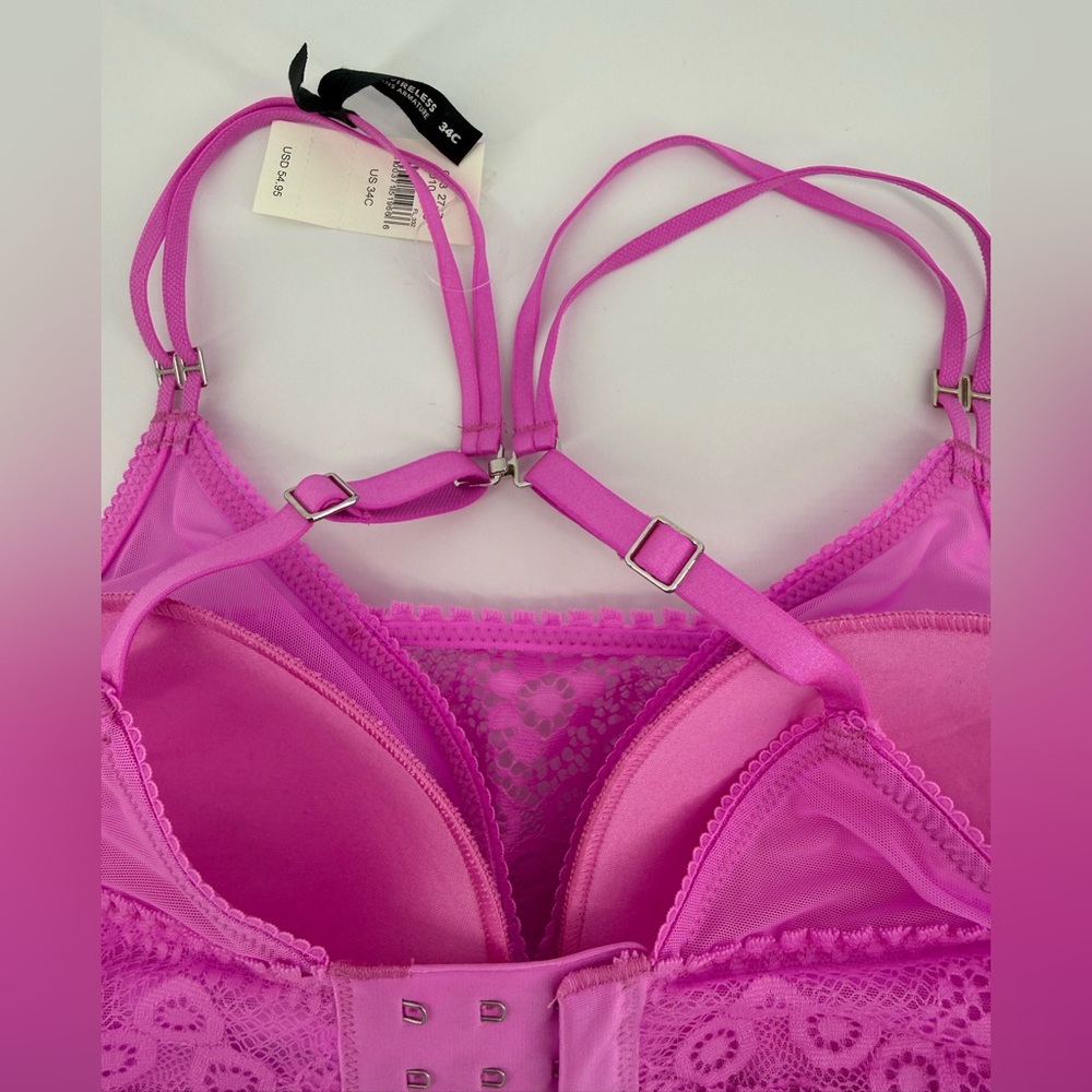 Aerie Real Power Wireless Push Up Joy Lace Bra - Picture 3 of 5